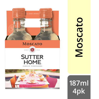 Product SUTTER HOME MOSCATO 4 PK 187ML