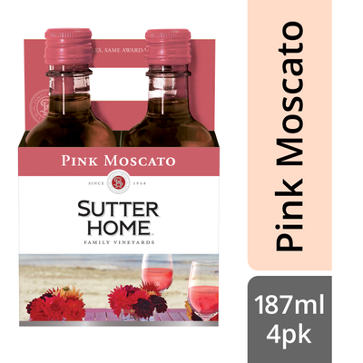 Product SUTTER HOME PINK MOSCATO 4PK 187ML