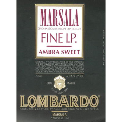 Product LOMBARDO SWEET MARSALA 750ML
