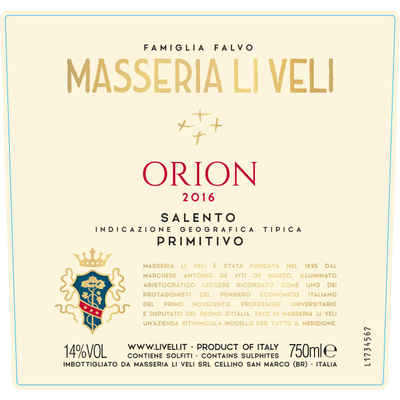 Product LI VELI ORION PRIMITIVO