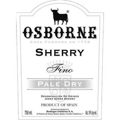Product OSBORNE FINO SHERRY 750ML