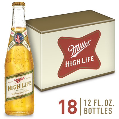 Product MILLER HIGH LIFE 12 OZ 18 PK BOTTLE
