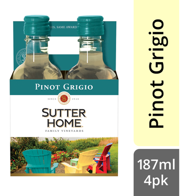 Product SUTTER HOME 4PK PINOT GRIGIO 187ML
