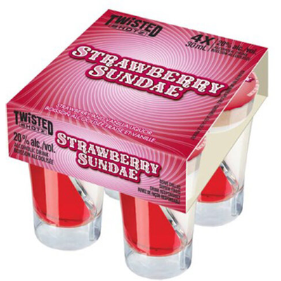 Product TWISTED SHOTS STRAWBERRY SUNDAY 4PK 100ML
